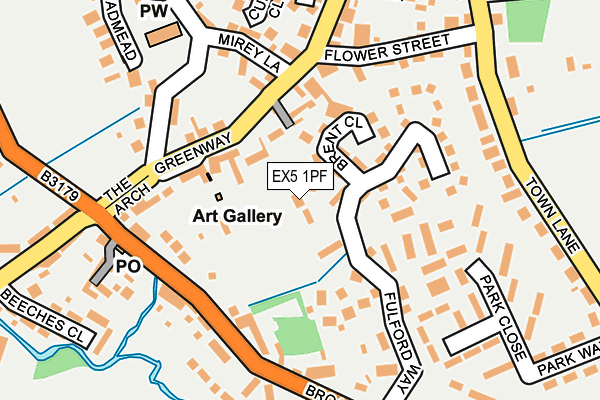 EX5 1PF map - OS OpenMap – Local (Ordnance Survey)