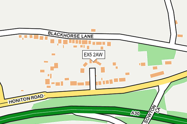 EX5 2AW map - OS OpenMap – Local (Ordnance Survey)
