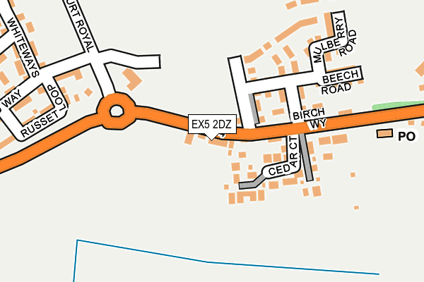 EX5 2DZ map - OS OpenMap – Local (Ordnance Survey)