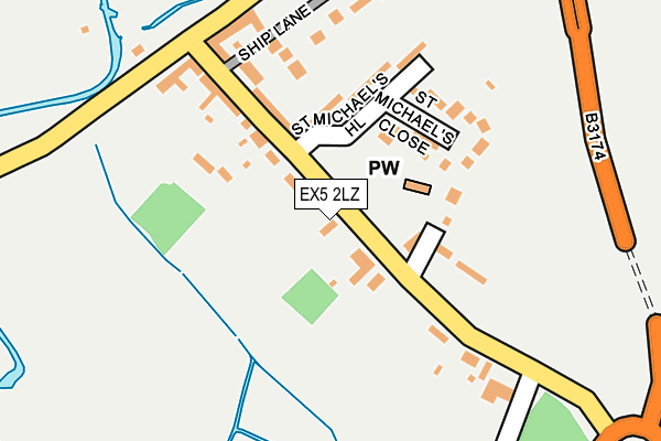 EX5 2LZ map - OS OpenMap – Local (Ordnance Survey)