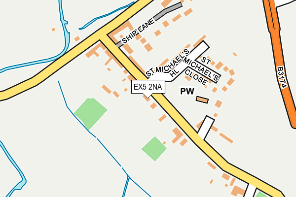 EX5 2NA map - OS OpenMap – Local (Ordnance Survey)