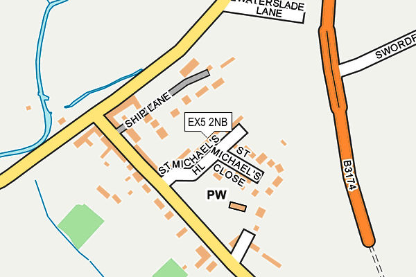 EX5 2NB map - OS OpenMap – Local (Ordnance Survey)