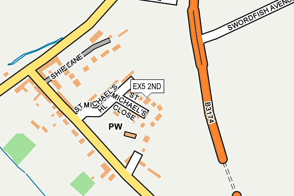 EX5 2ND map - OS OpenMap – Local (Ordnance Survey)