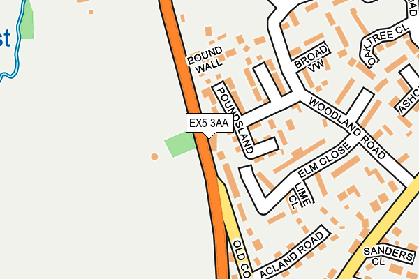 EX5 3AA map - OS OpenMap – Local (Ordnance Survey)