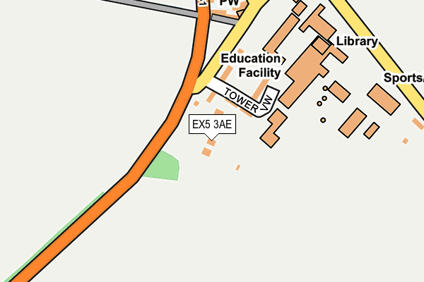 EX5 3AE map - OS OpenMap – Local (Ordnance Survey)