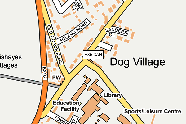 EX5 3AH map - OS OpenMap – Local (Ordnance Survey)