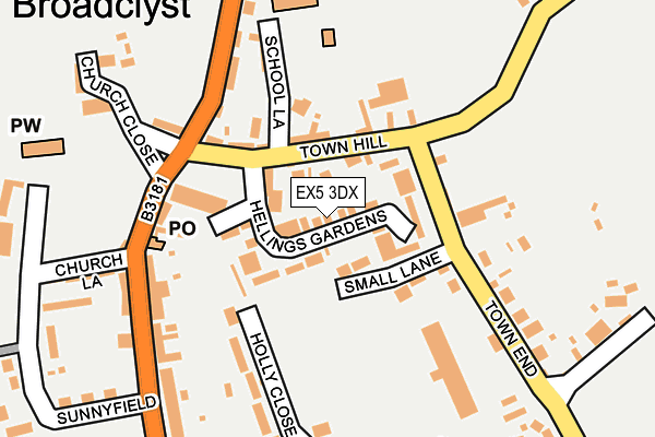 EX5 3DX map - OS OpenMap – Local (Ordnance Survey)