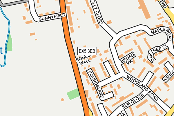 EX5 3EB map - OS OpenMap – Local (Ordnance Survey)