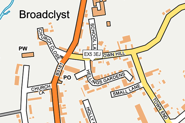 EX5 3EJ map - OS OpenMap – Local (Ordnance Survey)