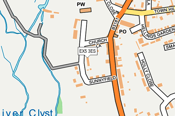 EX5 3ES map - OS OpenMap – Local (Ordnance Survey)