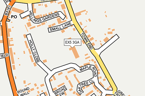 EX5 3GA map - OS OpenMap – Local (Ordnance Survey)