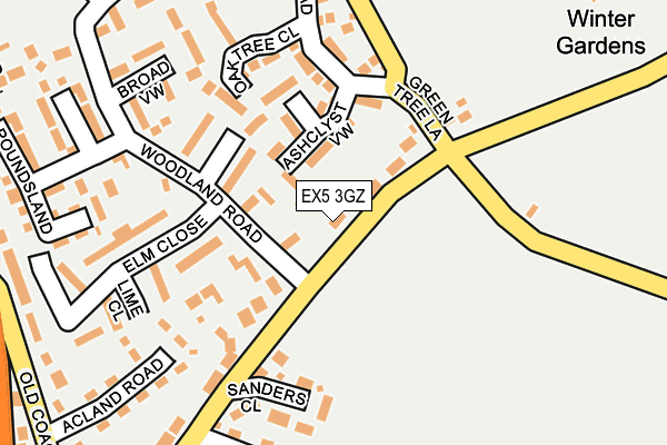 EX5 3GZ map - OS OpenMap – Local (Ordnance Survey)