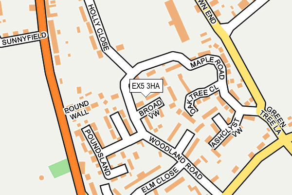 EX5 3HA map - OS OpenMap – Local (Ordnance Survey)