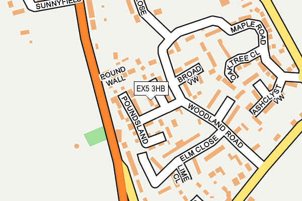 EX5 3HB map - OS OpenMap – Local (Ordnance Survey)