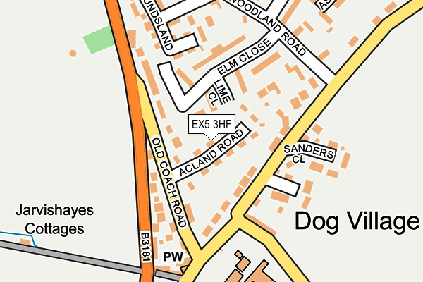 EX5 3HF map - OS OpenMap – Local (Ordnance Survey)