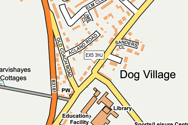 EX5 3HJ map - OS OpenMap – Local (Ordnance Survey)