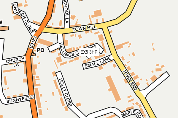 EX5 3HP map - OS OpenMap – Local (Ordnance Survey)
