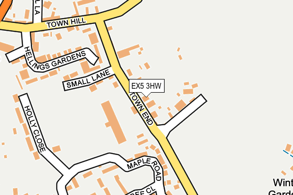 EX5 3HW map - OS OpenMap – Local (Ordnance Survey)