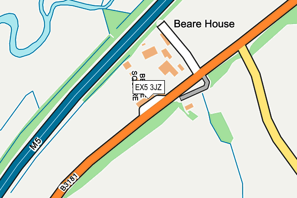 EX5 3JZ map - OS OpenMap – Local (Ordnance Survey)