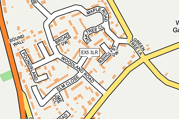 EX5 3LR map - OS OpenMap – Local (Ordnance Survey)