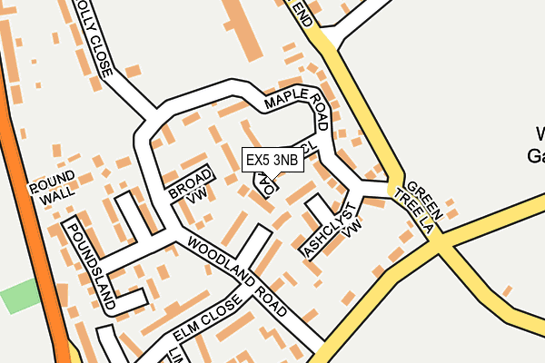 EX5 3NB map - OS OpenMap – Local (Ordnance Survey)