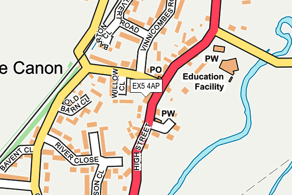 EX5 4AP map - OS OpenMap – Local (Ordnance Survey)