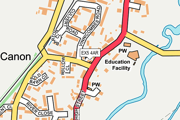 EX5 4AR map - OS OpenMap – Local (Ordnance Survey)