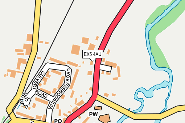 EX5 4AU map - OS OpenMap – Local (Ordnance Survey)