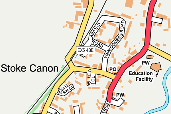 EX5 4BE map - OS OpenMap – Local (Ordnance Survey)