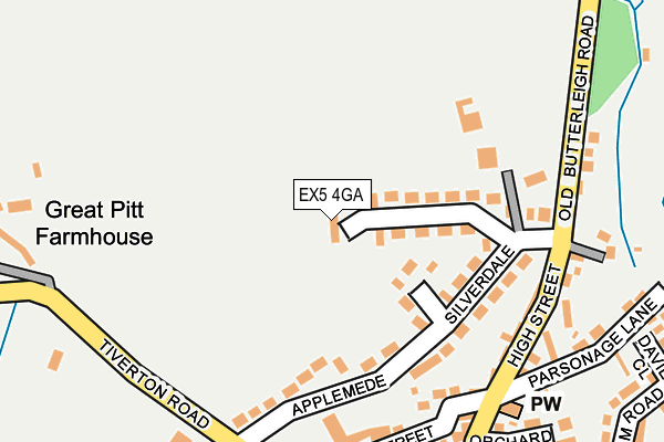 EX5 4GA map - OS OpenMap – Local (Ordnance Survey)