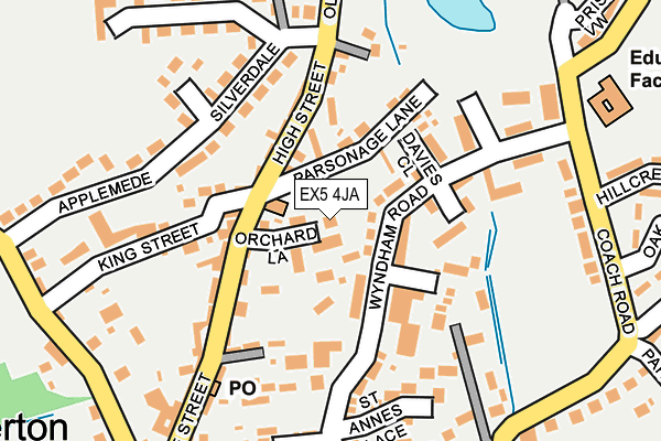 EX5 4JA map - OS OpenMap – Local (Ordnance Survey)