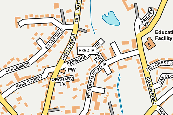 EX5 4JB map - OS OpenMap – Local (Ordnance Survey)