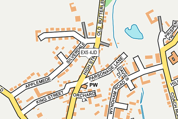 EX5 4JD map - OS OpenMap – Local (Ordnance Survey)
