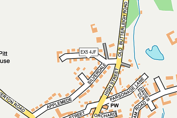 EX5 4JF map - OS OpenMap – Local (Ordnance Survey)