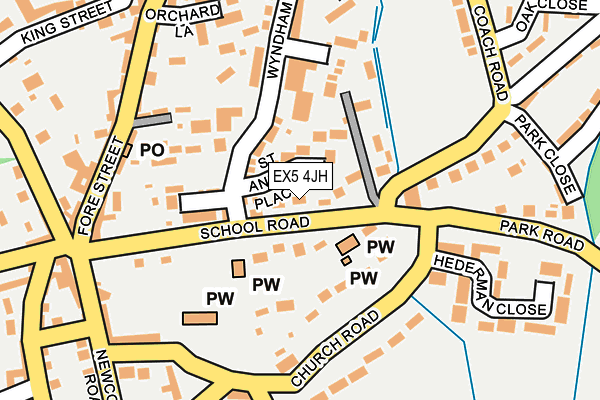 EX5 4JH map - OS OpenMap – Local (Ordnance Survey)