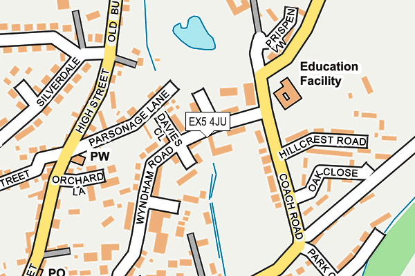 EX5 4JU map - OS OpenMap – Local (Ordnance Survey)