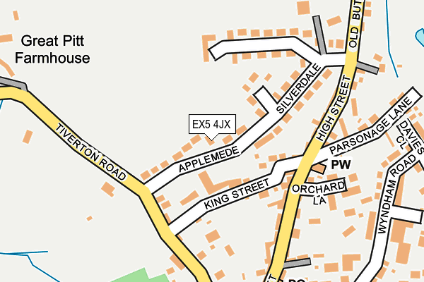 EX5 4JX map - OS OpenMap – Local (Ordnance Survey)