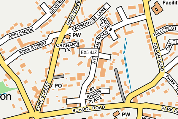 EX5 4JZ map - OS OpenMap – Local (Ordnance Survey)