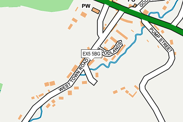 EX5 5BG map - OS OpenMap – Local (Ordnance Survey)