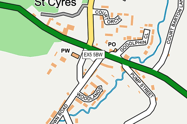 EX5 5BW map - OS OpenMap – Local (Ordnance Survey)