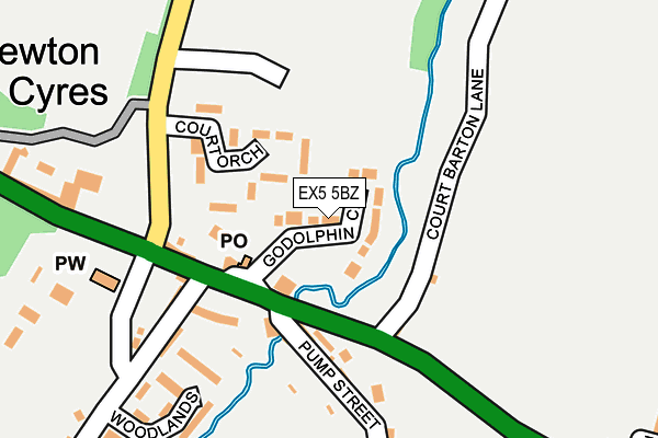 EX5 5BZ map - OS OpenMap – Local (Ordnance Survey)