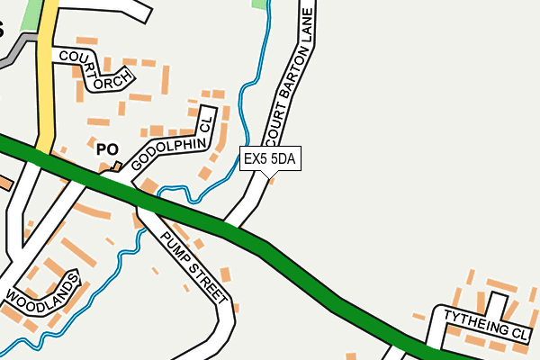 EX5 5DA map - OS OpenMap – Local (Ordnance Survey)