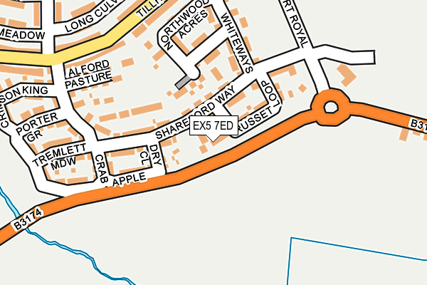 EX5 7ED map - OS OpenMap – Local (Ordnance Survey)