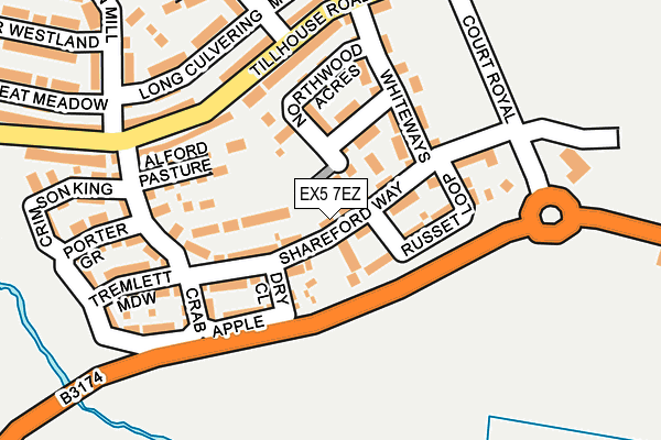 EX5 7EZ map - OS OpenMap – Local (Ordnance Survey)