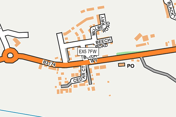 EX5 7FW map - OS OpenMap – Local (Ordnance Survey)
