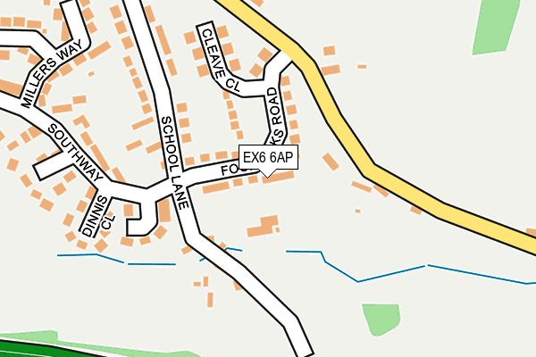 EX6 6AP map - OS OpenMap – Local (Ordnance Survey)