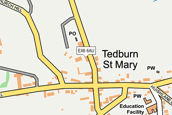 EX6 6AU map - OS OpenMap – Local (Ordnance Survey)