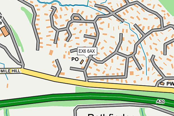 EX6 6AX map - OS OpenMap – Local (Ordnance Survey)