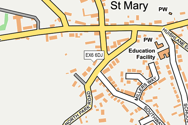 EX6 6DJ map - OS OpenMap – Local (Ordnance Survey)