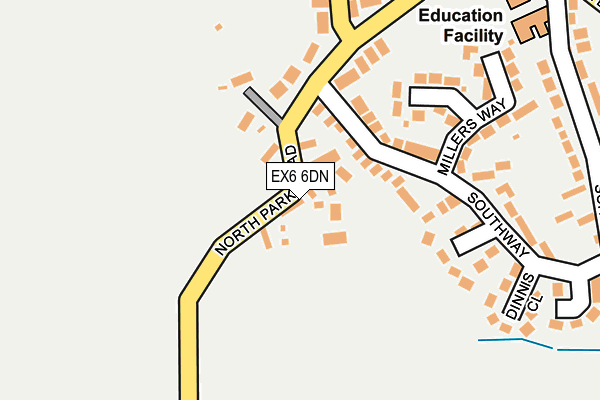 EX6 6DN map - OS OpenMap – Local (Ordnance Survey)